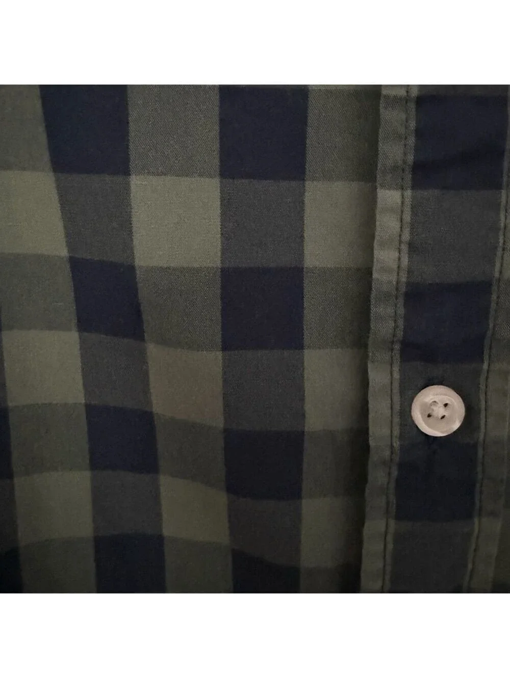 J. Crew Olive Navy Plaid Button Down Shirt Cotton Casual Classic L